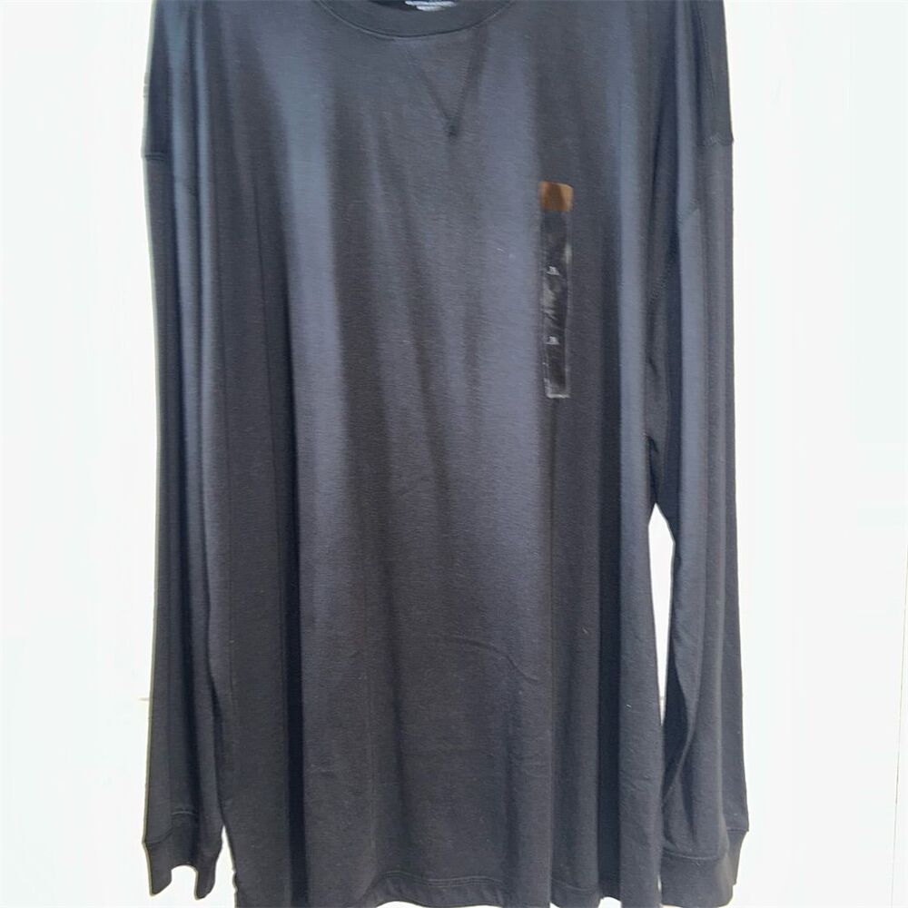 North Hudson Outfitters Men's 3X Black Long Sleeve Crewneck Shirt